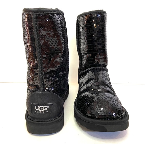 UGG Shoes - UGG Black Classic Short Sequin Boot